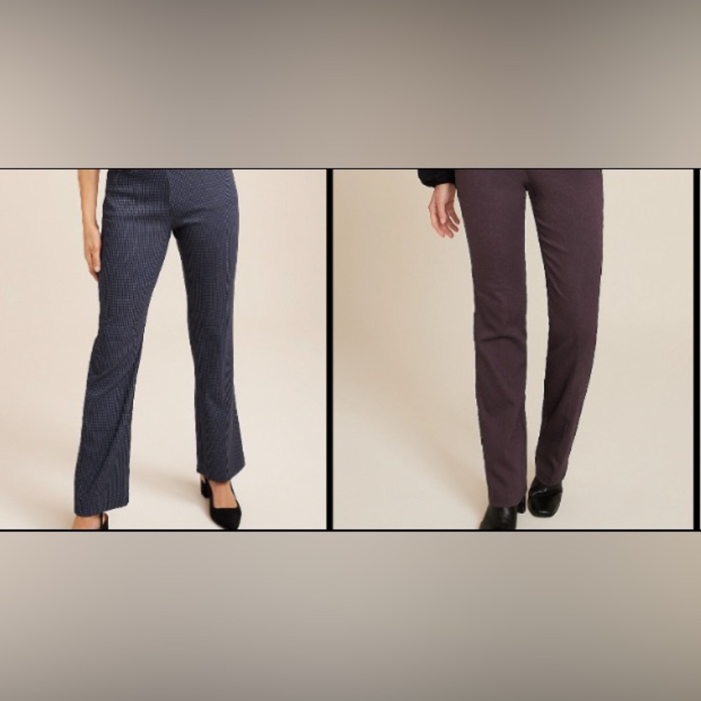 Two Pairs of Maurices Bengaline Dress Pants-Navy and Purple—XL Long